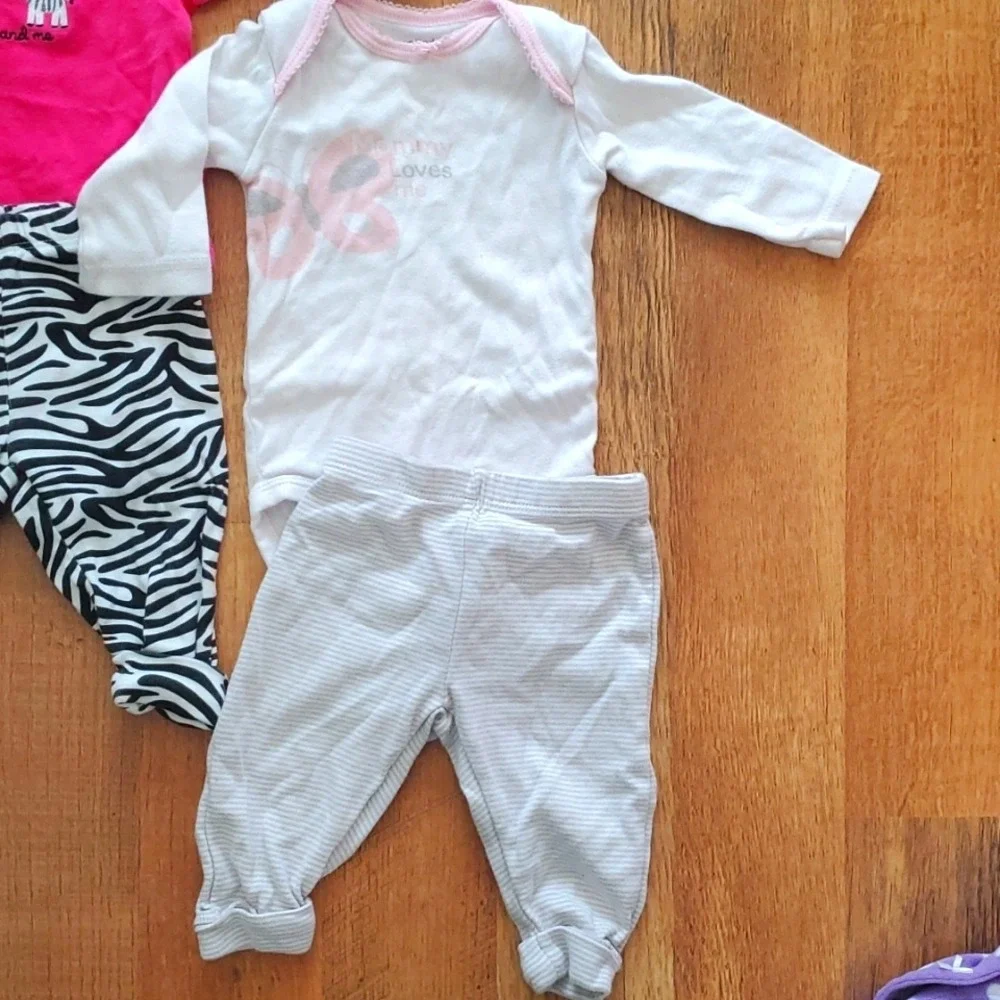 Carters Girls Mommy & Me Long Sleeve Shirts and Pants Sets‎ Zebra and Butterfly